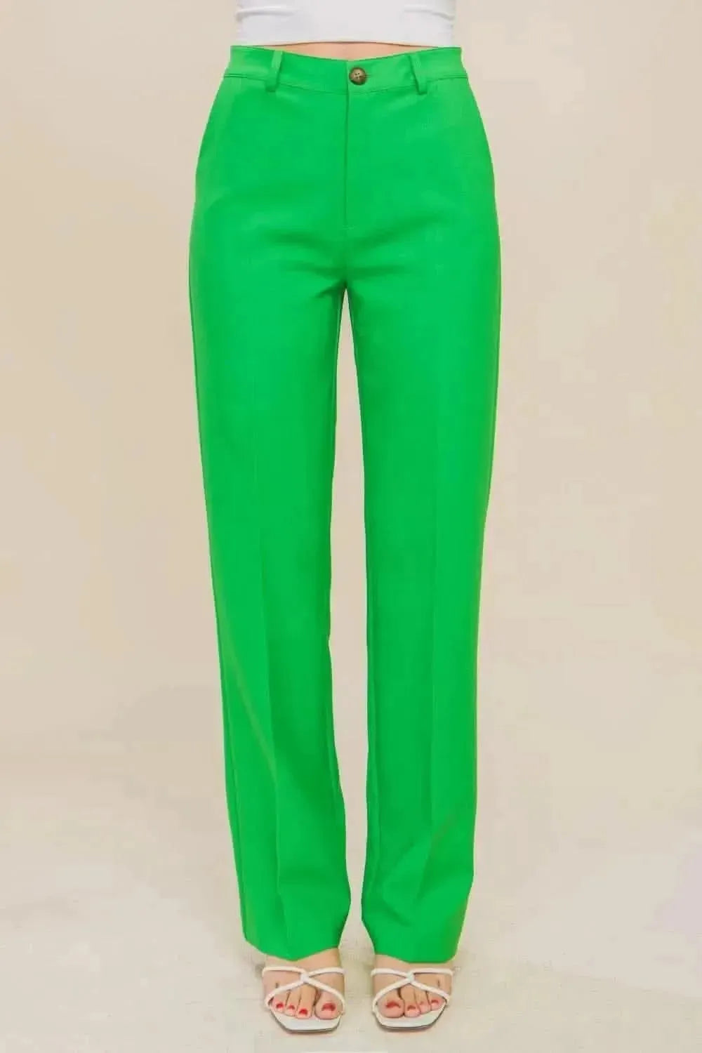 Love Tree High Waist Straight Pants - Bad Moms Club