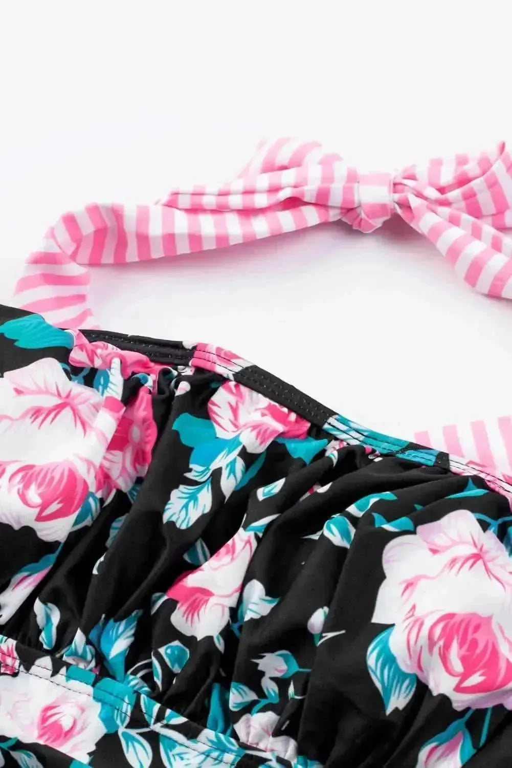 Mixed Print Tie-Back Two-Piece Swimsuit - Bad Moms Club