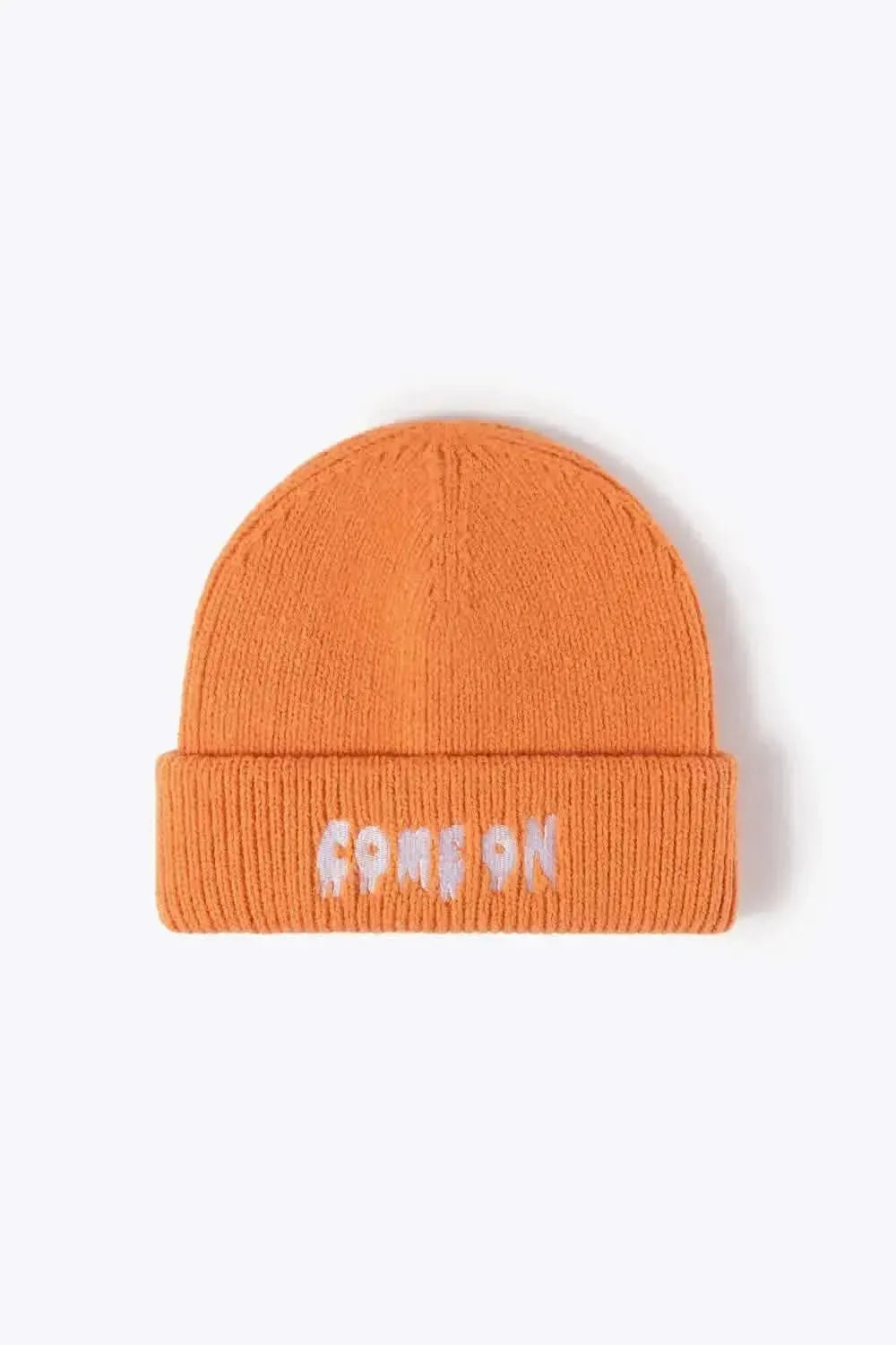COME ON Embroidered Cuff Knit Beanie - Bad Moms Club