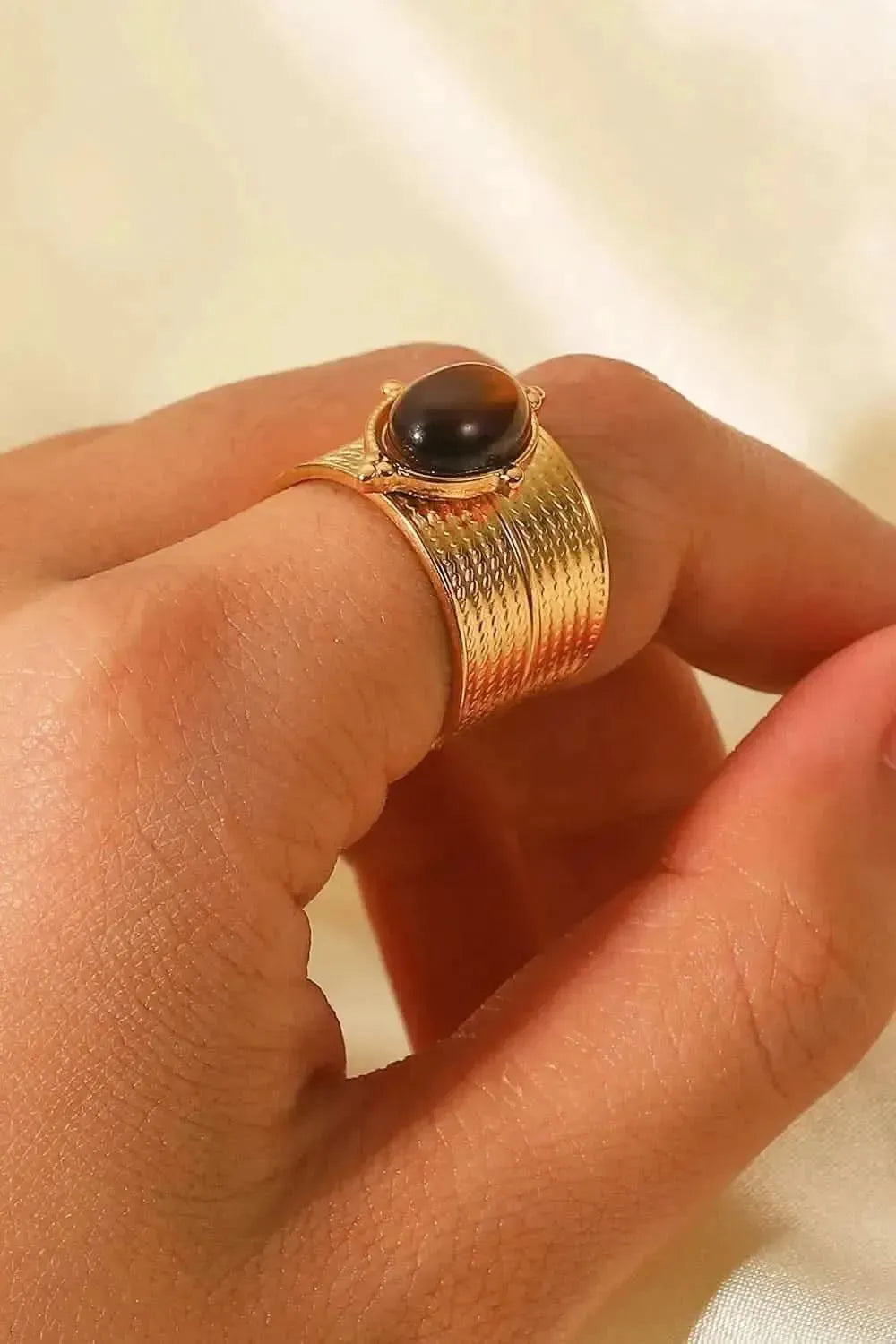 18K Gold-Plated Wide Open Ring - Bad Moms Club