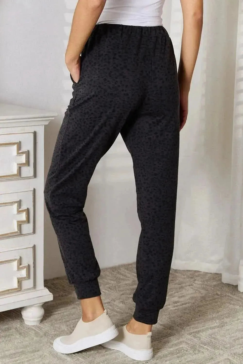 Basic Bae Leopard Print Joggers with Pockets - Bad Moms Club