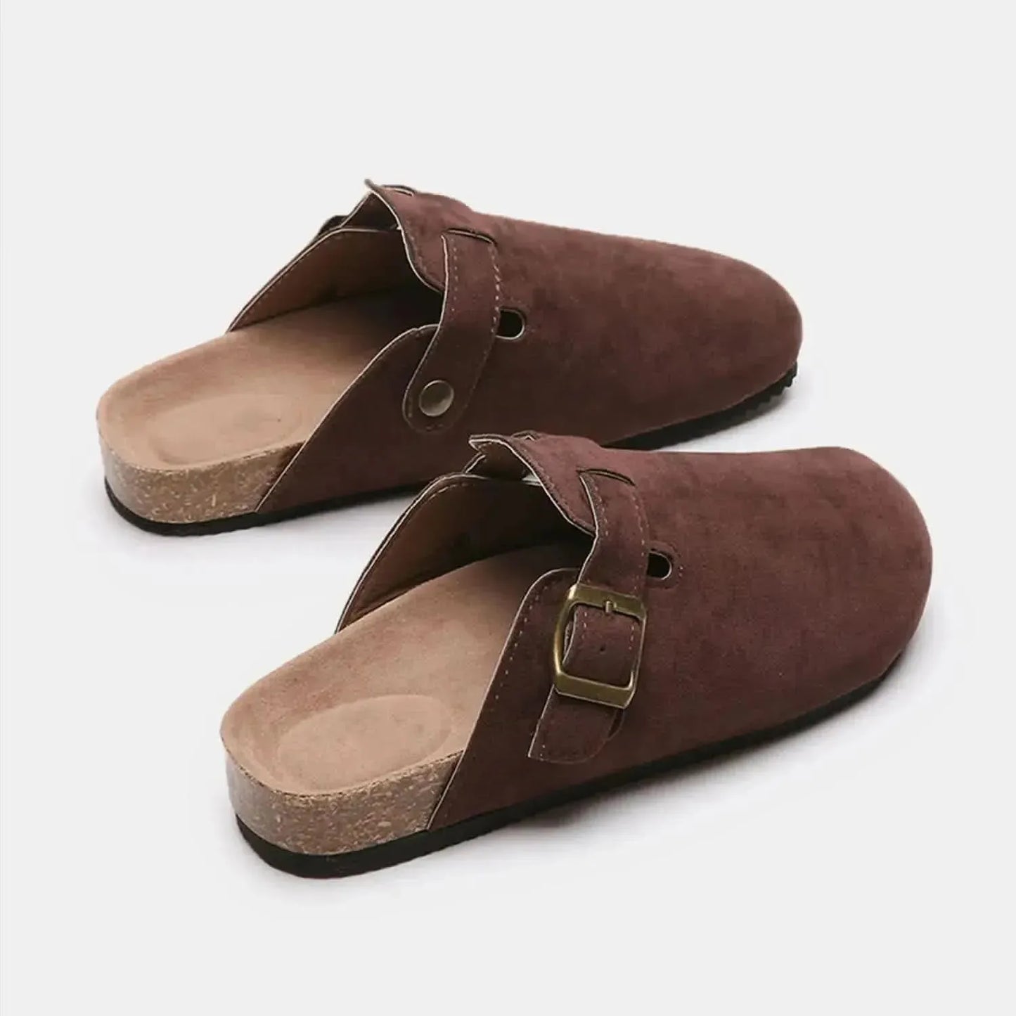 Suede Closed Toe Buckle Slide - Bad Moms Club