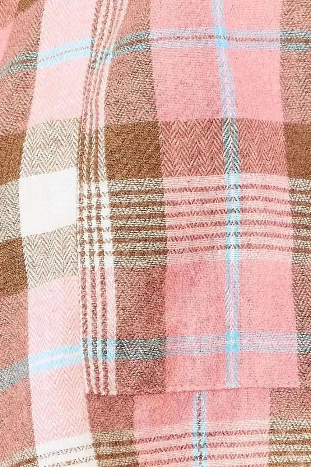 Double Take Plaid Collared Neck Long Sleeve Button-Up Shirt - Bad Moms Club
