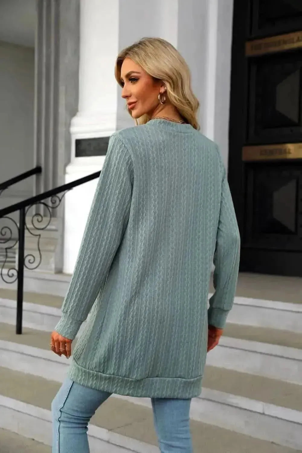 Button Down Longline Cardigan with Pockets - Bad Moms Club