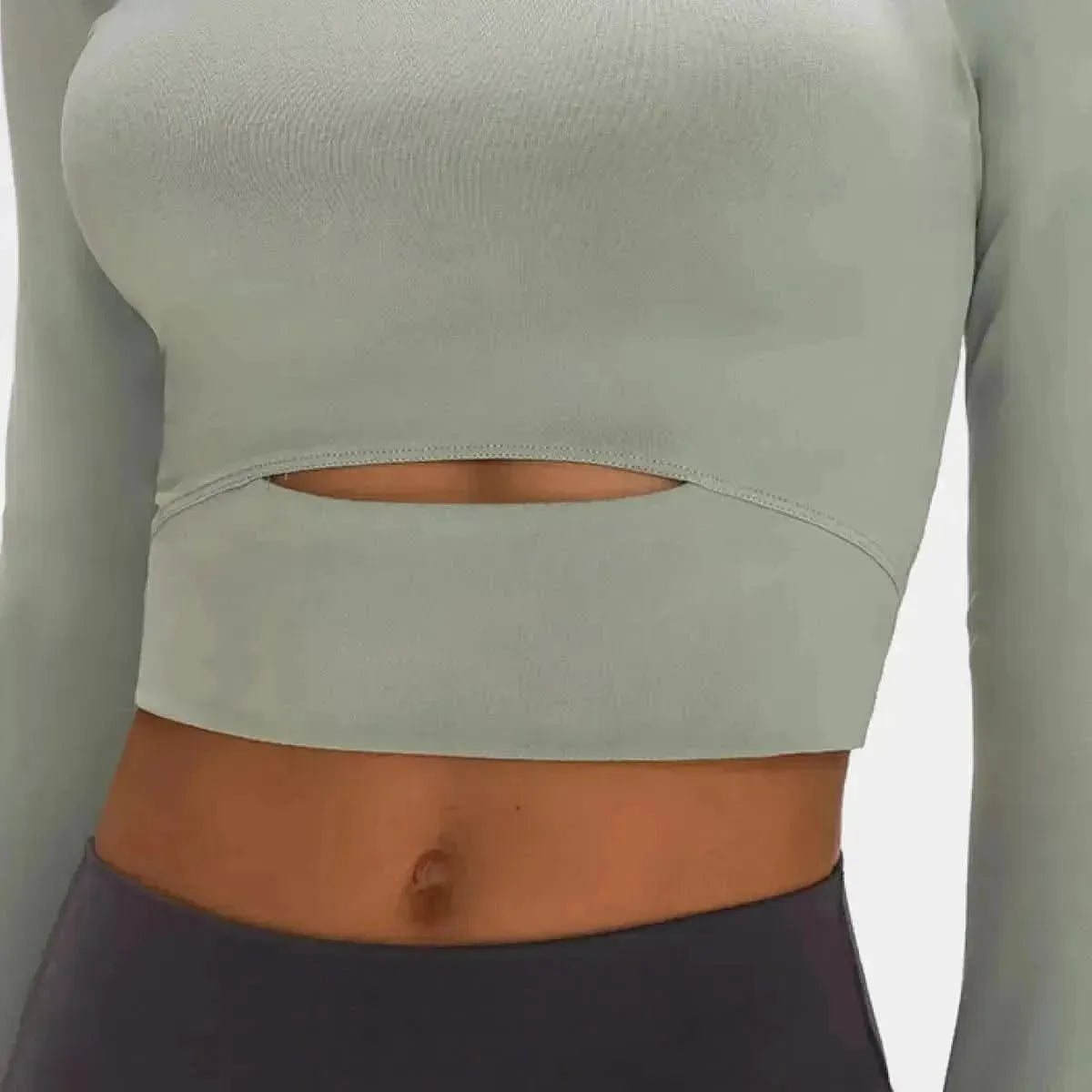 Long Sleeve Cropped Top With Sports Strap - Bad Moms Club