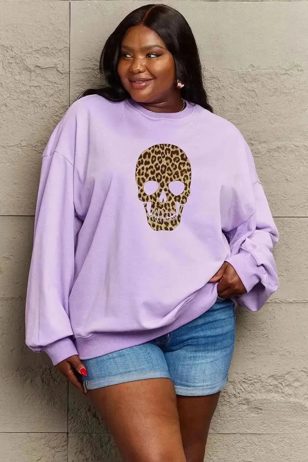 Simply Love Full Size Drop Shoulder Graphic Sweatshirt - Bad Moms Club