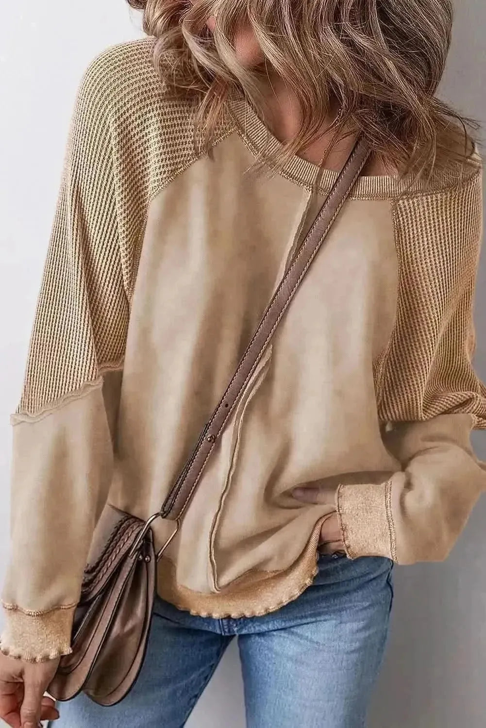 Exposed Seam Long Sleeve Sweatshirt - Bad Moms Club