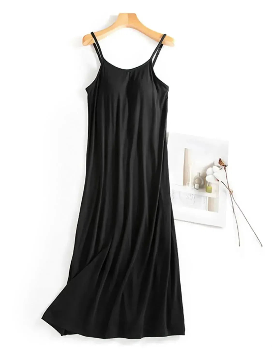 Scoop Neck Midi Cami Dress with Bra - Bad Moms Club