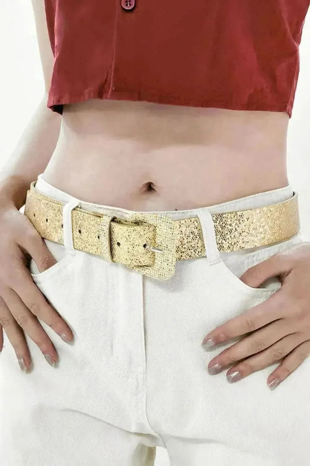 Glitter PU Leather Belt - Bad Moms Club