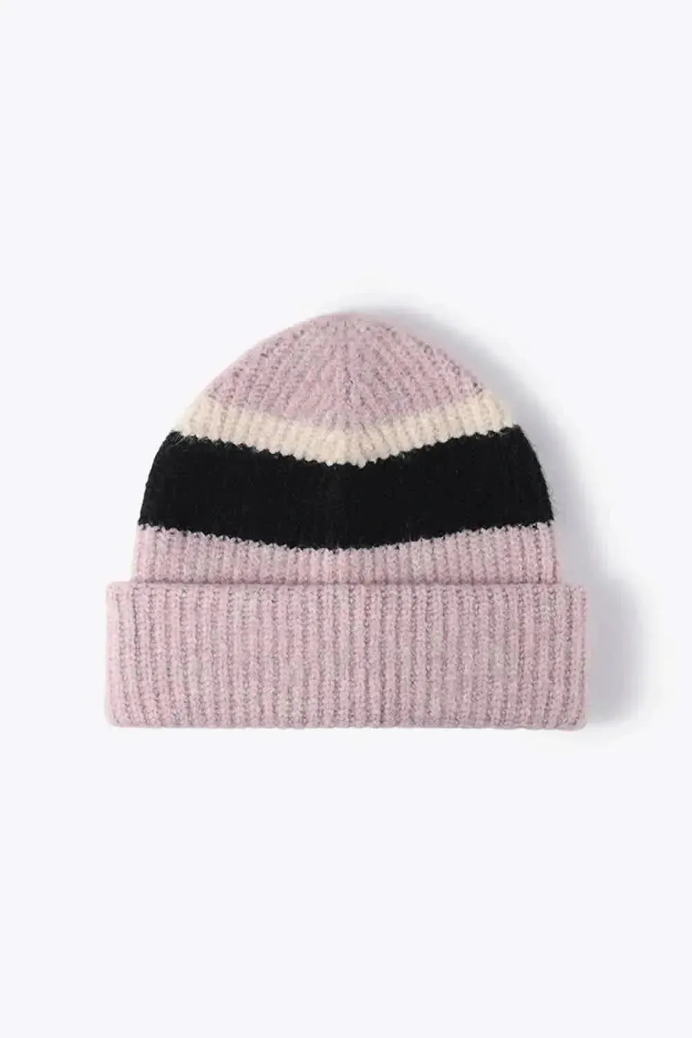 Tricolor Cuffed Knit Beanie - Bad Moms Club