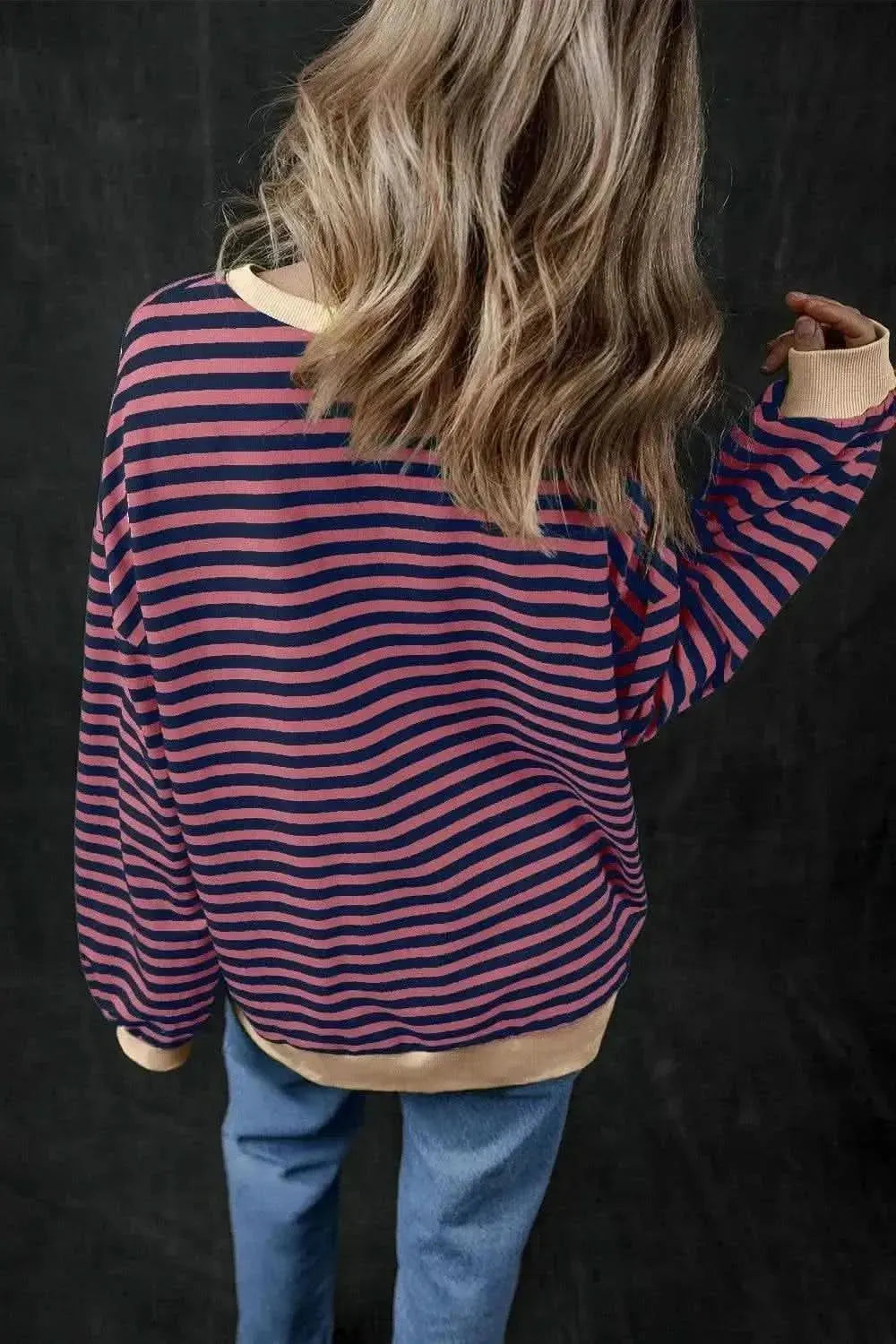 Pumpkin Striped Long Sleeve Sweatshirt - Bad Moms Club