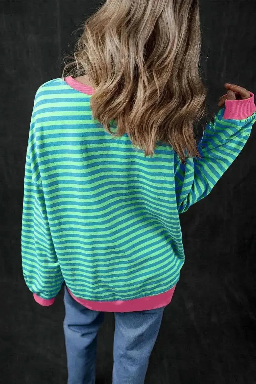 Pumpkin Striped Long Sleeve Sweatshirt - Bad Moms Club