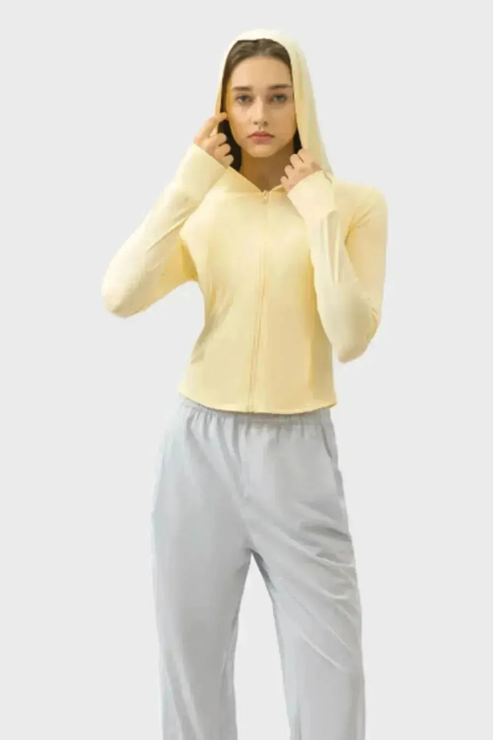 Pocketed Zip Up Hooded Long Sleeve Active Outerwear - Bad Moms Club