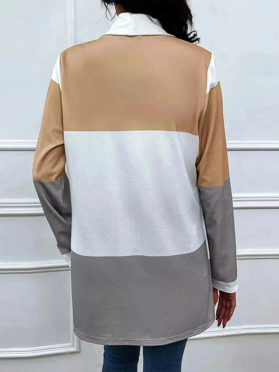 Color Block Open Front Cardigan - Bad Moms Club