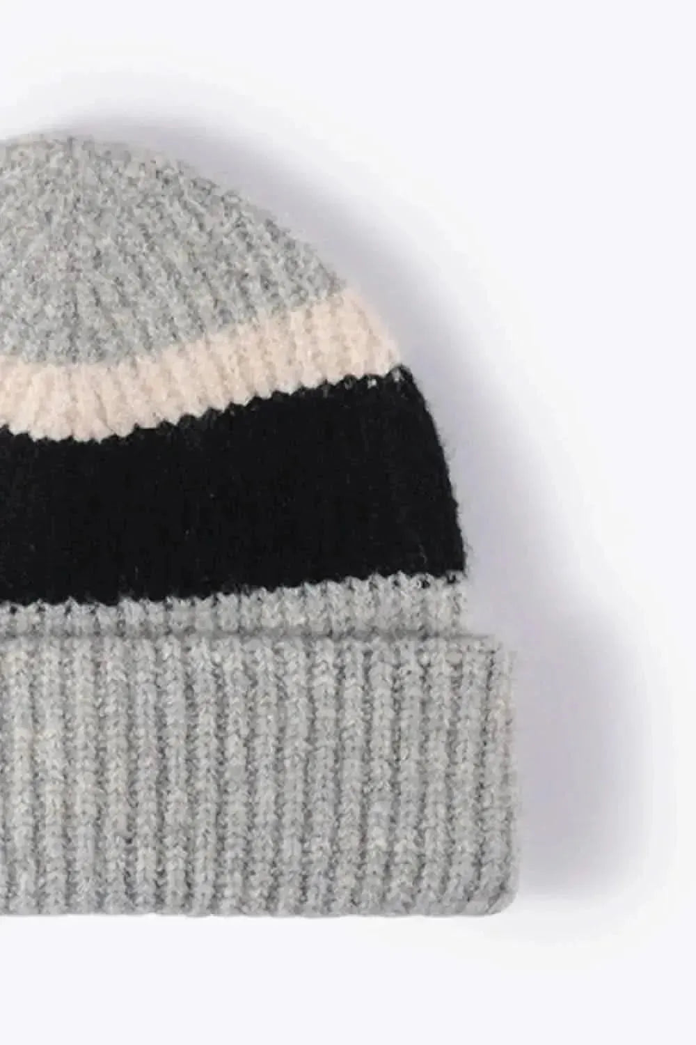 Tricolor Cuffed Knit Beanie - Bad Moms Club