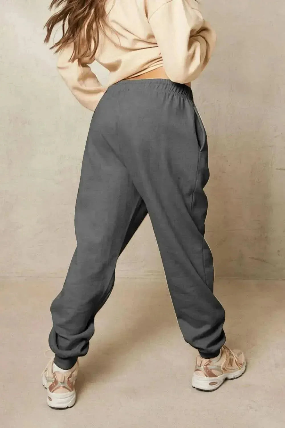 Simply Love Simply Love Full Size Drawstring Heart Graphic Long Sweatpants - Bad Moms Club