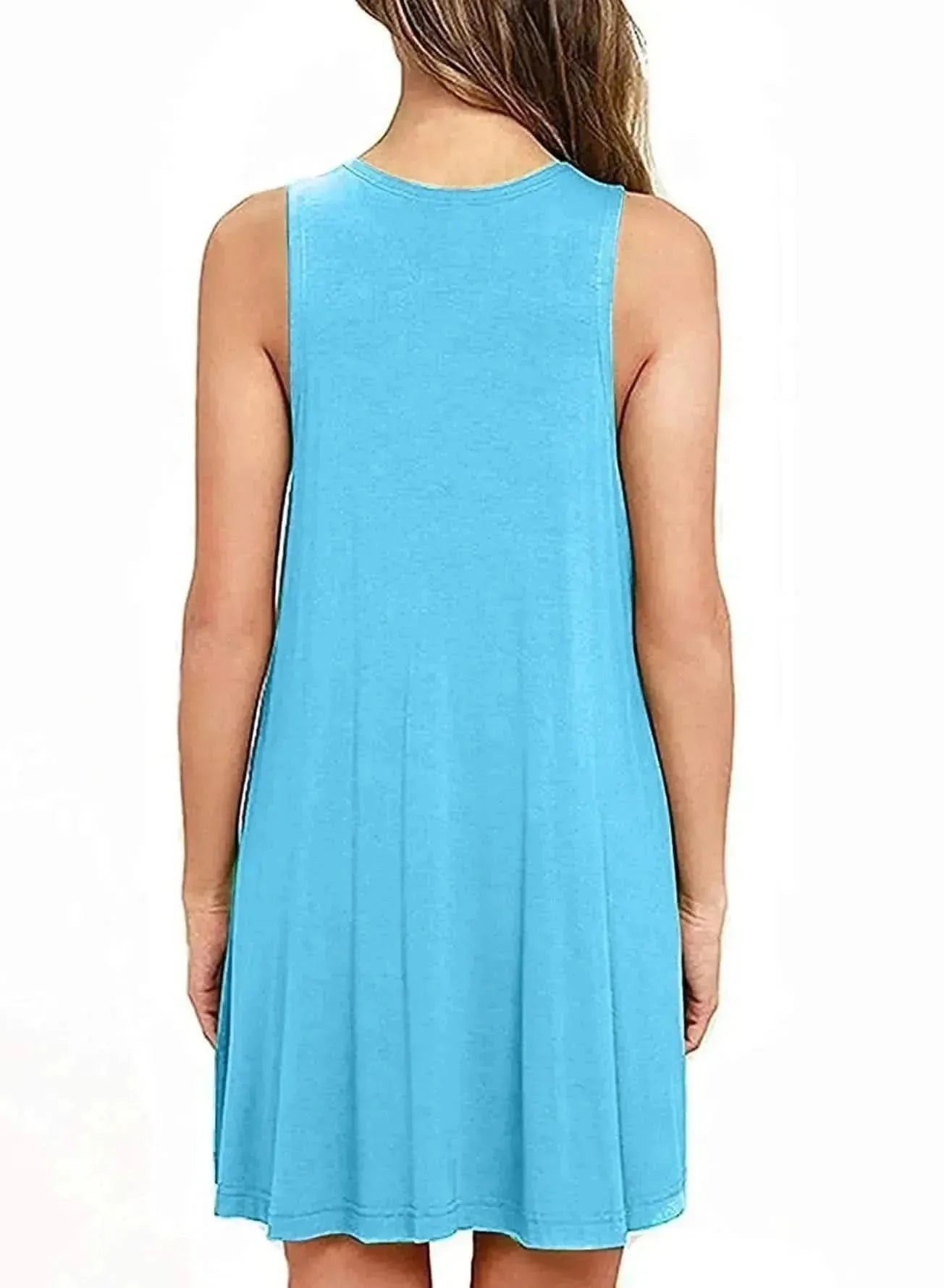 Full Size Round Neck Sleeveless Dress with Pockets - Bad Moms Club