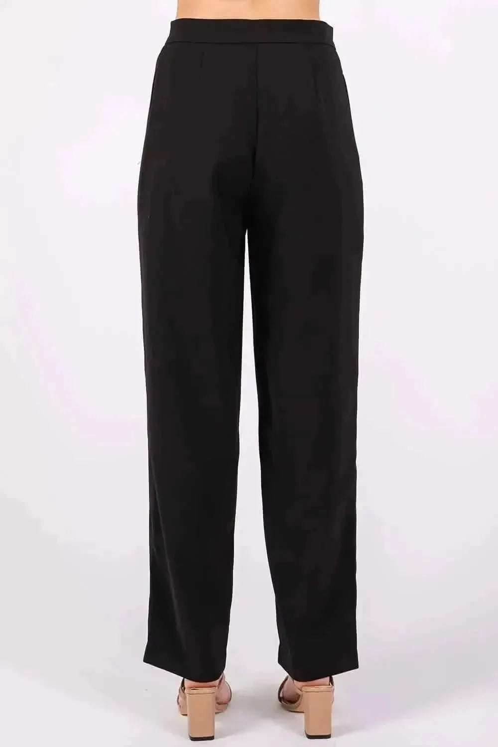 GeeGee High-Waisted Pleated Pants - Bad Moms Club