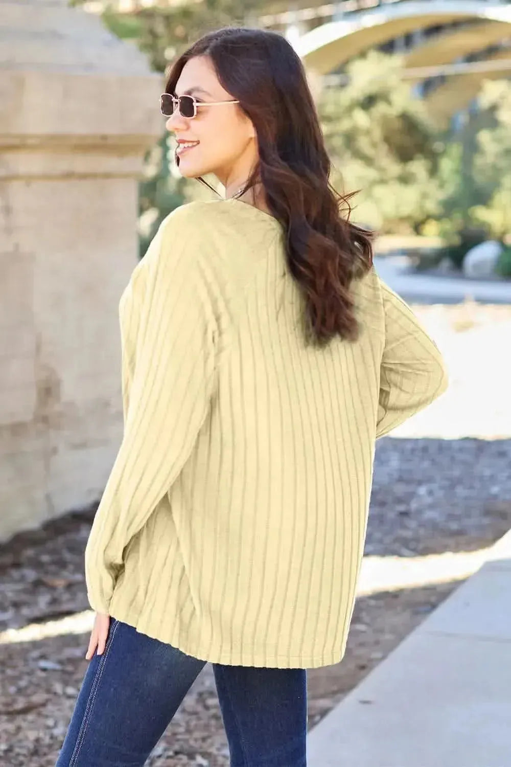 Basic Bae Full Size Ribbed Round Neck Long Sleeve Knit Top - Bad Moms Club