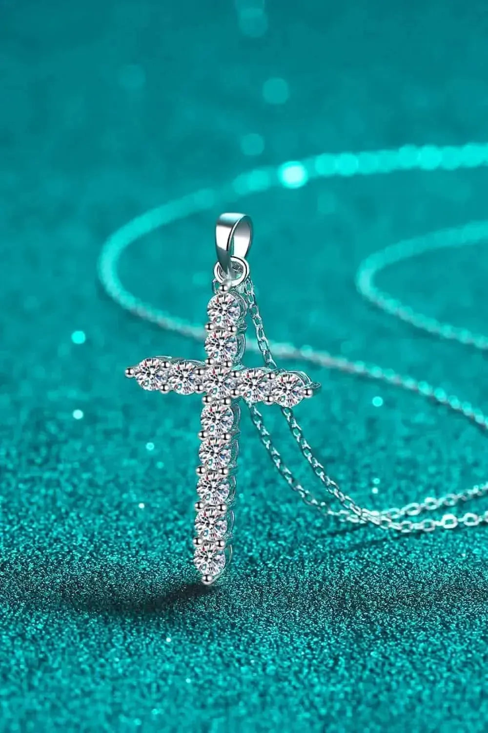 Moissanite Cross Pendant Chain Necklace - Bad Moms Club