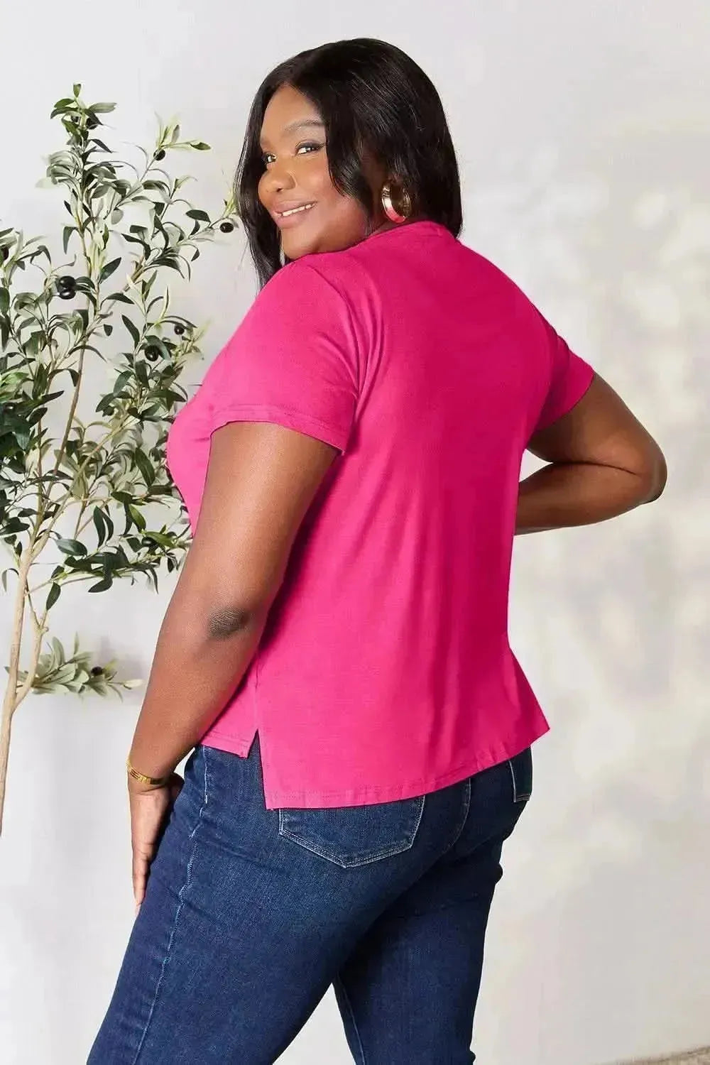 Basic Bae Full Size Round Neck Short Sleeve T-Shirt - Bad Moms Club