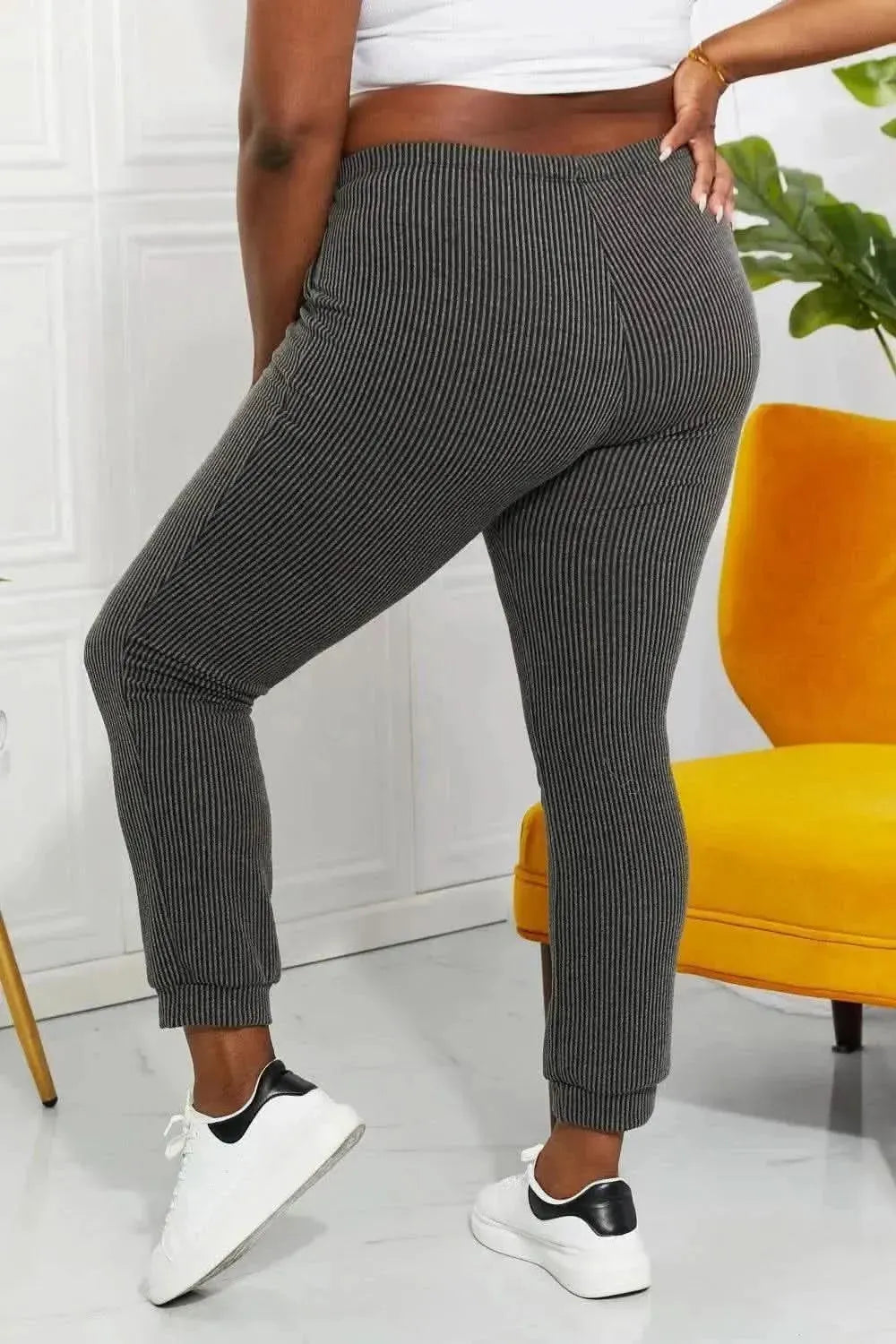 Blumin Apparel Full Size Easy Living Ribbed Joggers - Bad Moms Club
