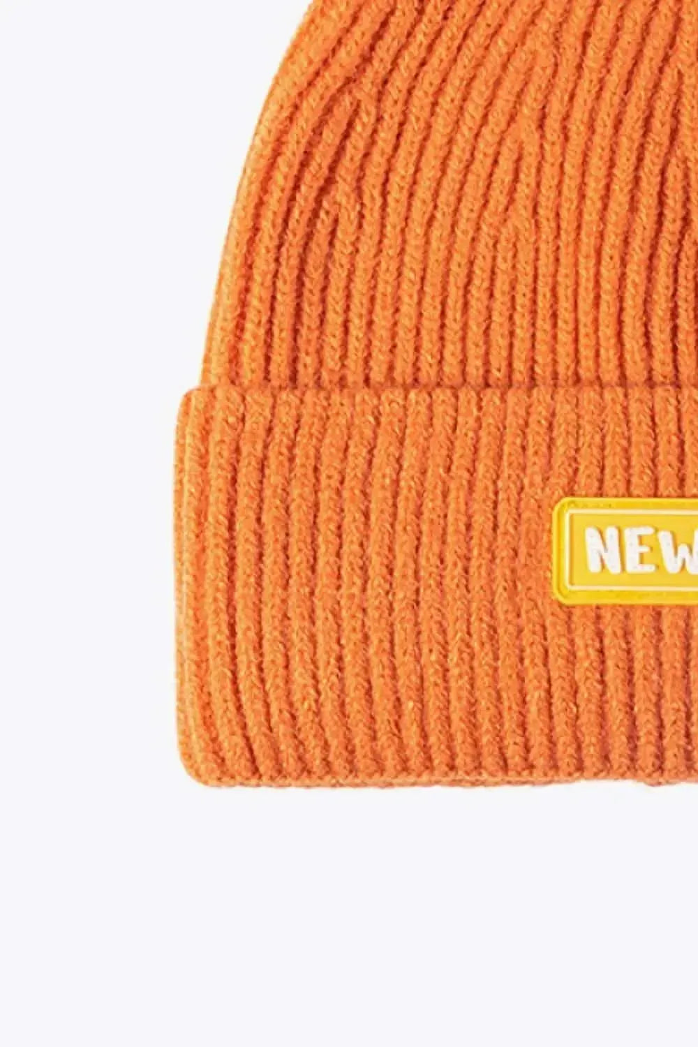 NEWYORK Patch Rib-Knit Cuffed Beanie - Bad Moms Club