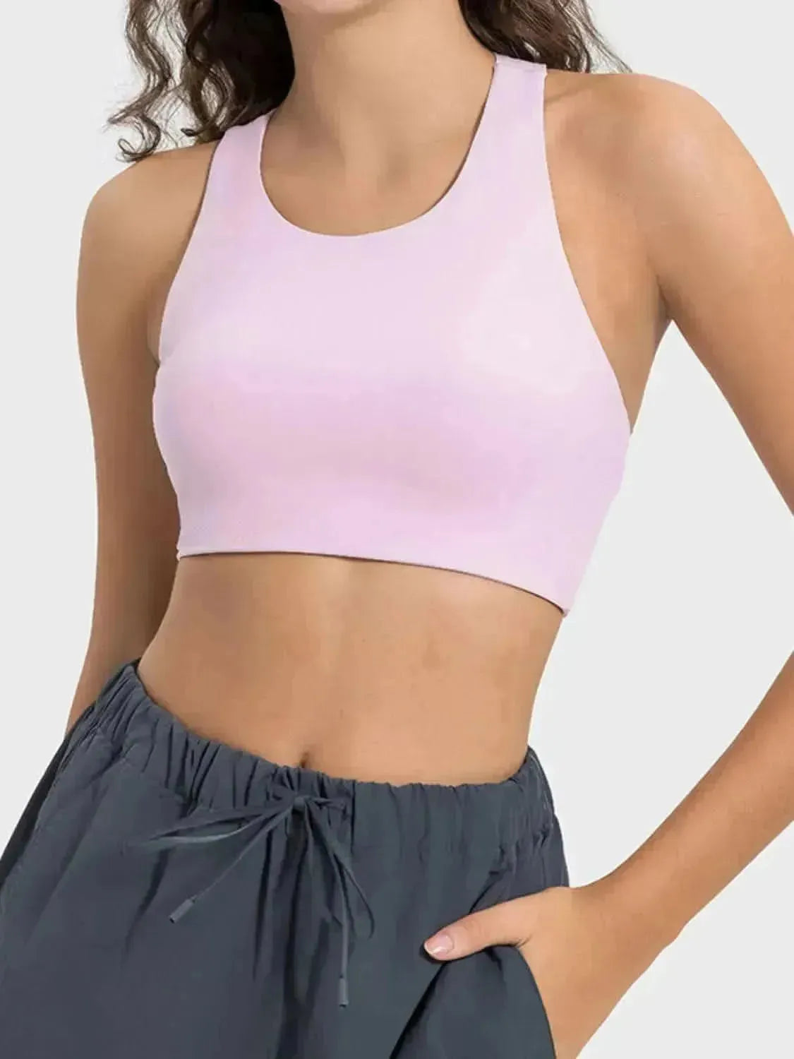 Cutout Round Neck Active Tank - Bad Moms Club