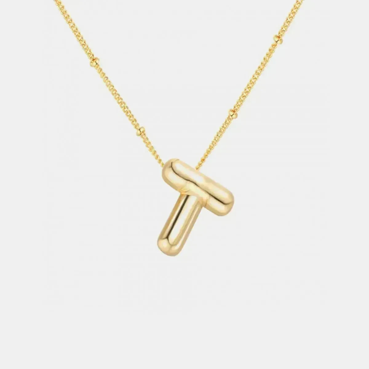 Gold-Plated Bubble Initial Necklace - Bad Moms Club
