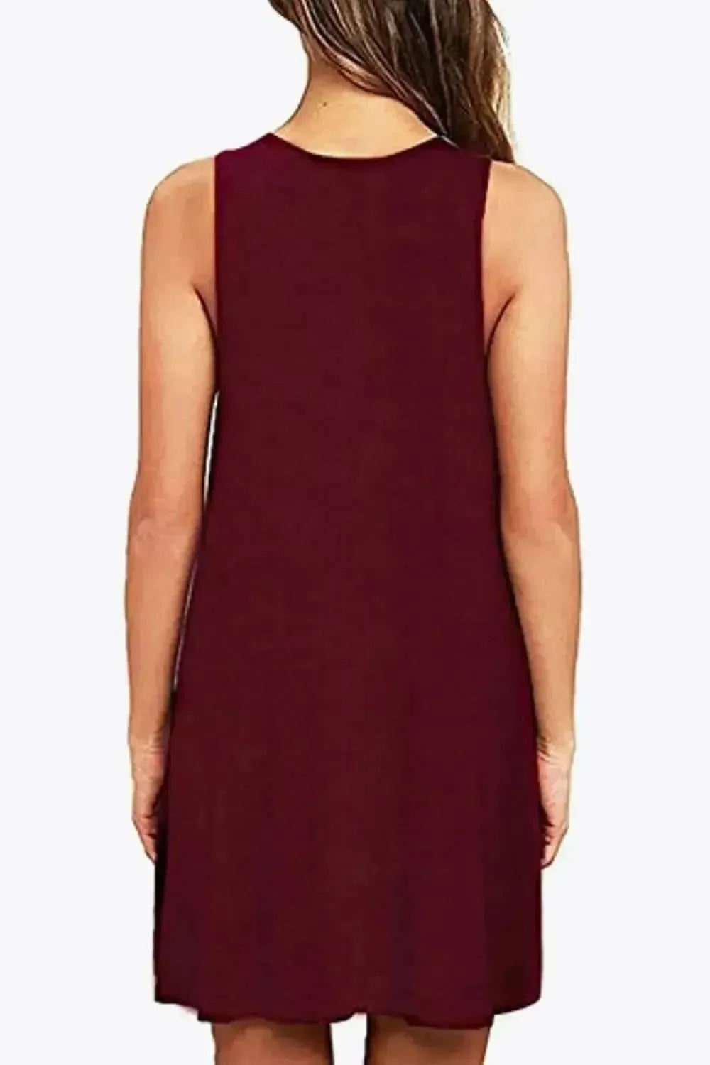 Full Size Round Neck Sleeveless Dress with Pockets - Bad Moms Club