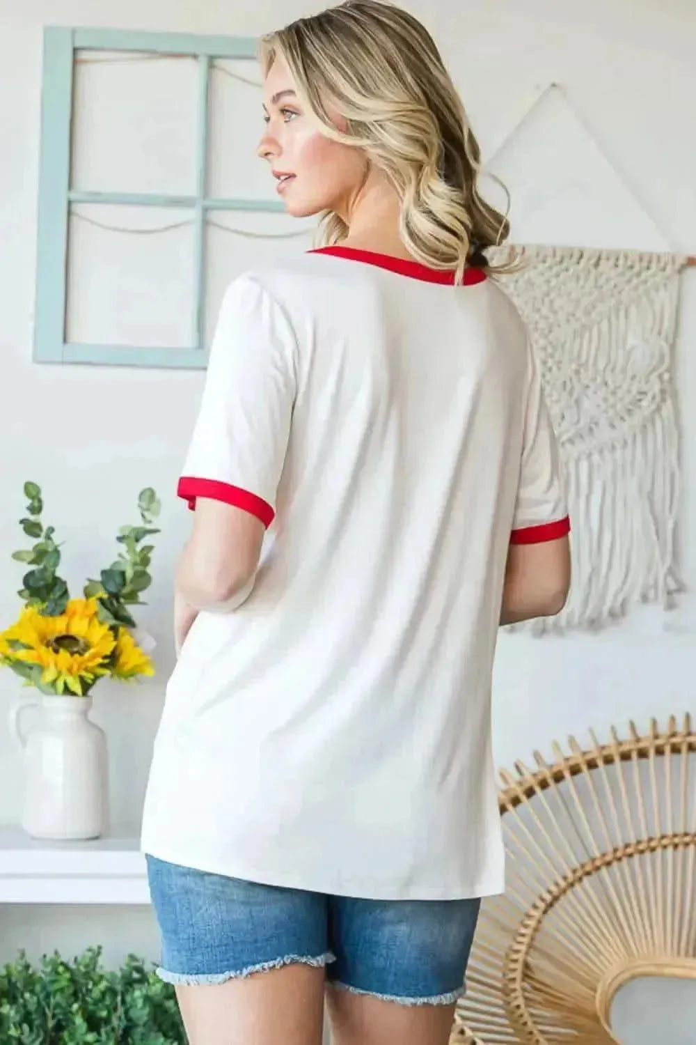 Heimish Full Size USA Contrast Trim Short Sleeve T-Shirt - Bad Moms Club