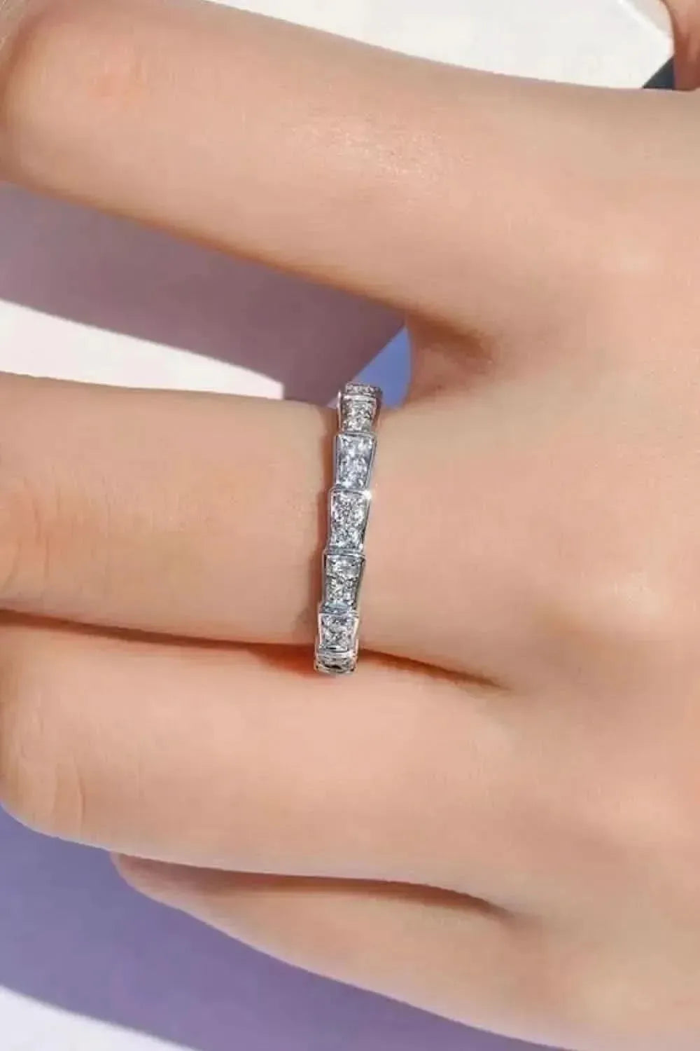 Shiny 3 Carat Moissanite Platinum-Plated Ring - Bad Moms Club