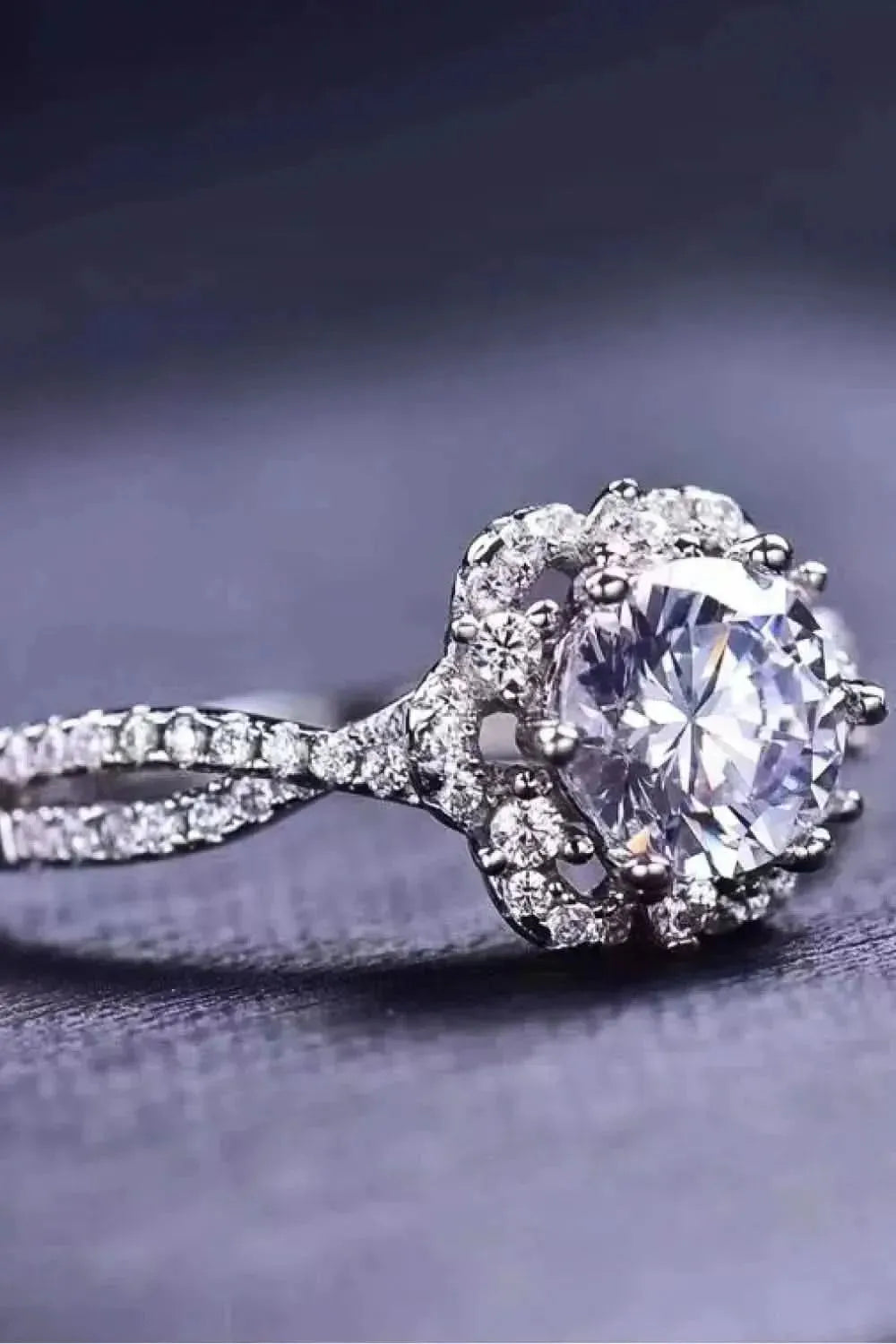 Platinum-Plated Six Prong 1 Carat Moissanite Ring - Bad Moms Club