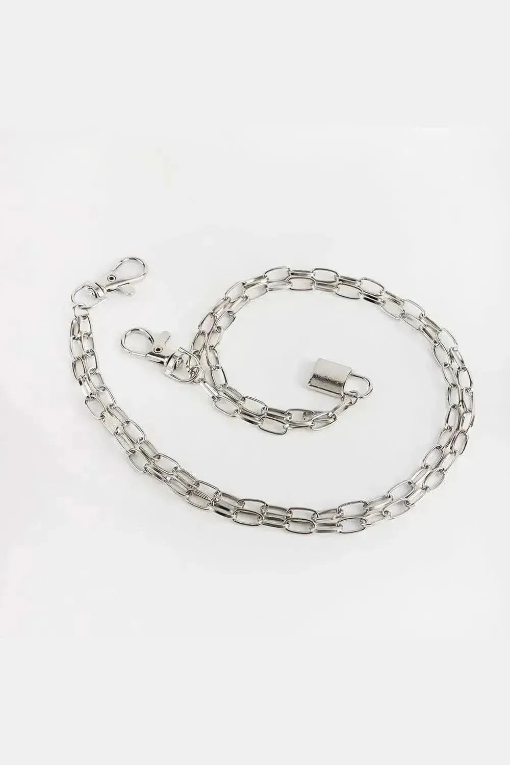 Double Layered Iron Chain Belt with Lock Charm - Bad Moms Club