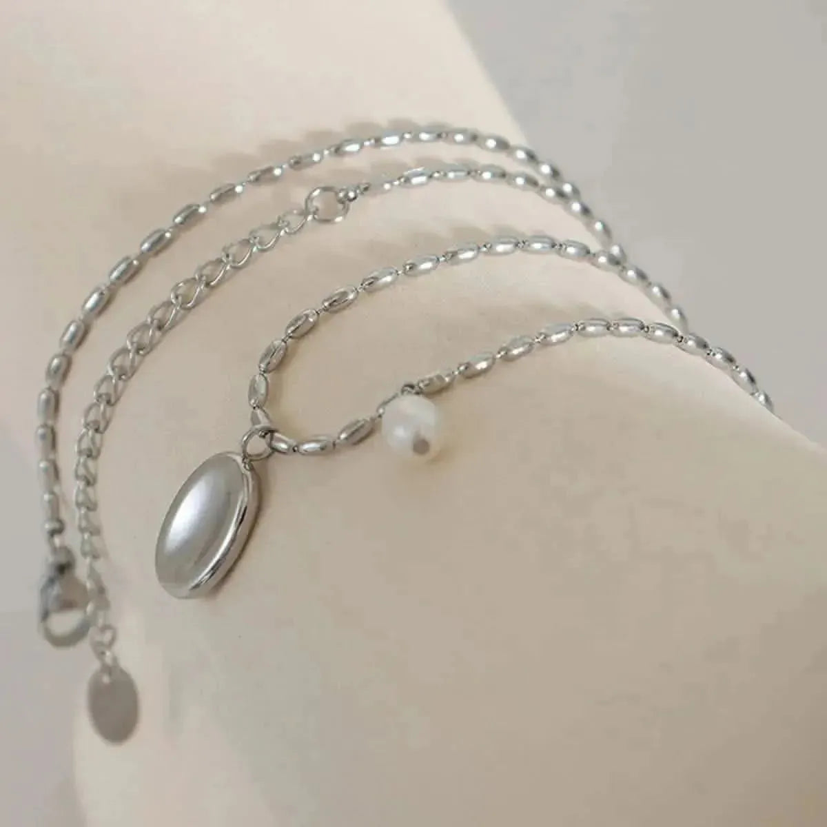 Titanium Steel Freshwater Pearl Pendant Necklace - Bad Moms Club