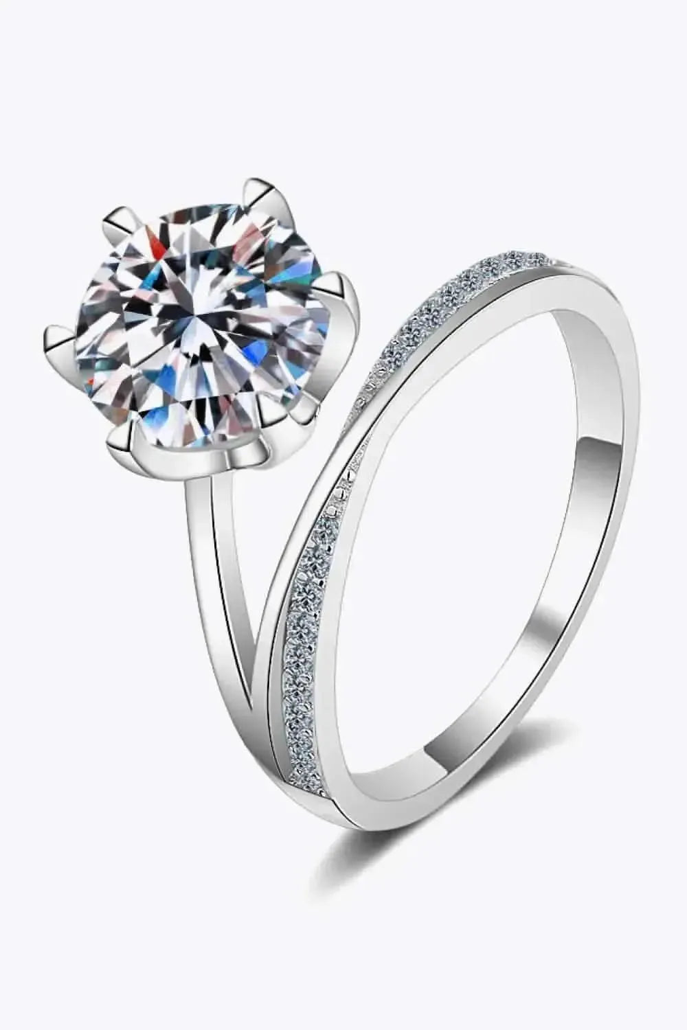 3 Carat Moissanite 6-Prong Ring - Bad Moms Club
