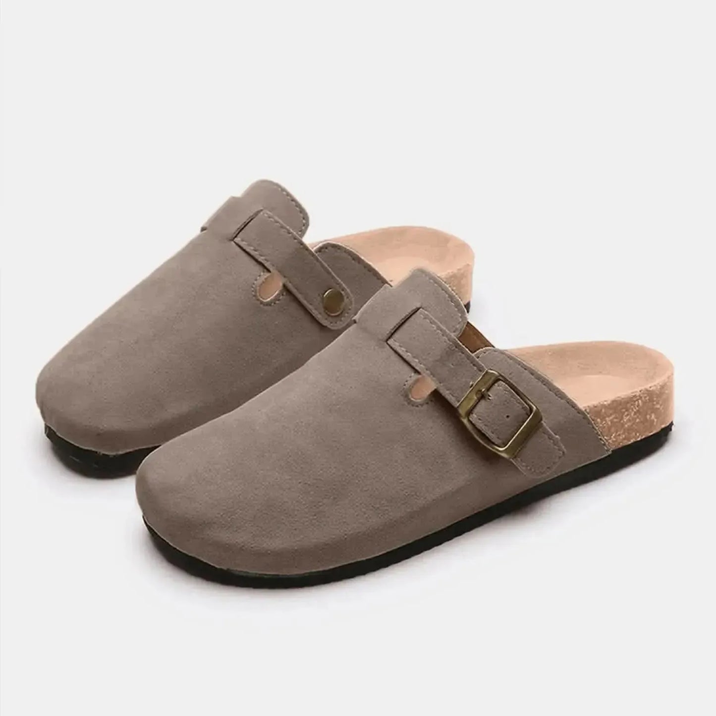 Suede Closed Toe Buckle Slide - Bad Moms Club