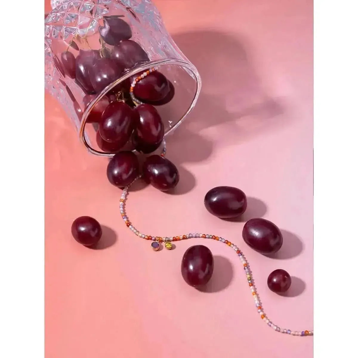 Stainless Steel Glass Stone Necklace - Bad Moms Club