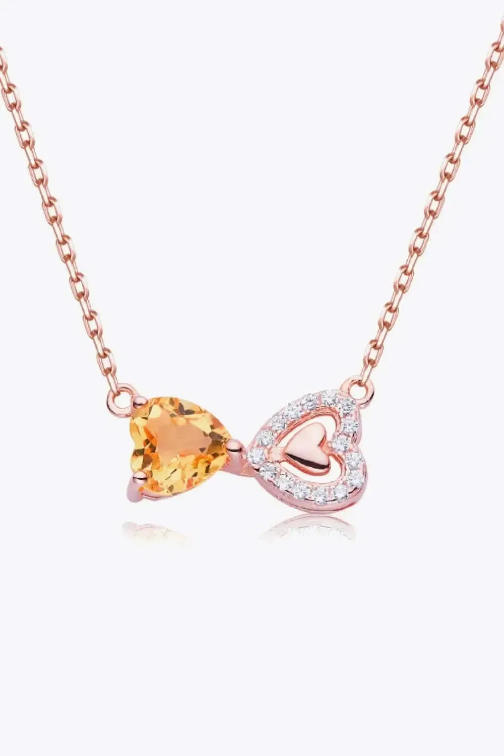 Citrine Heart 925 Sterling Silver Necklace - Bad Moms Club