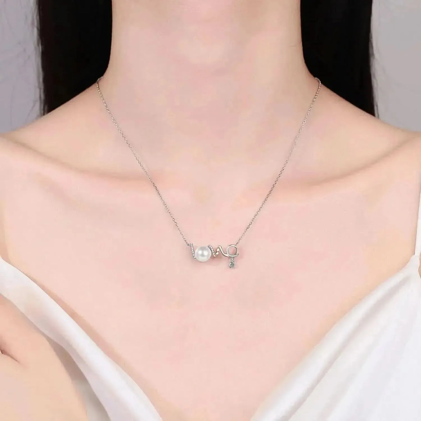 Pearl Moissanite 925 Sterling Silver Necklace - Bad Moms Club
