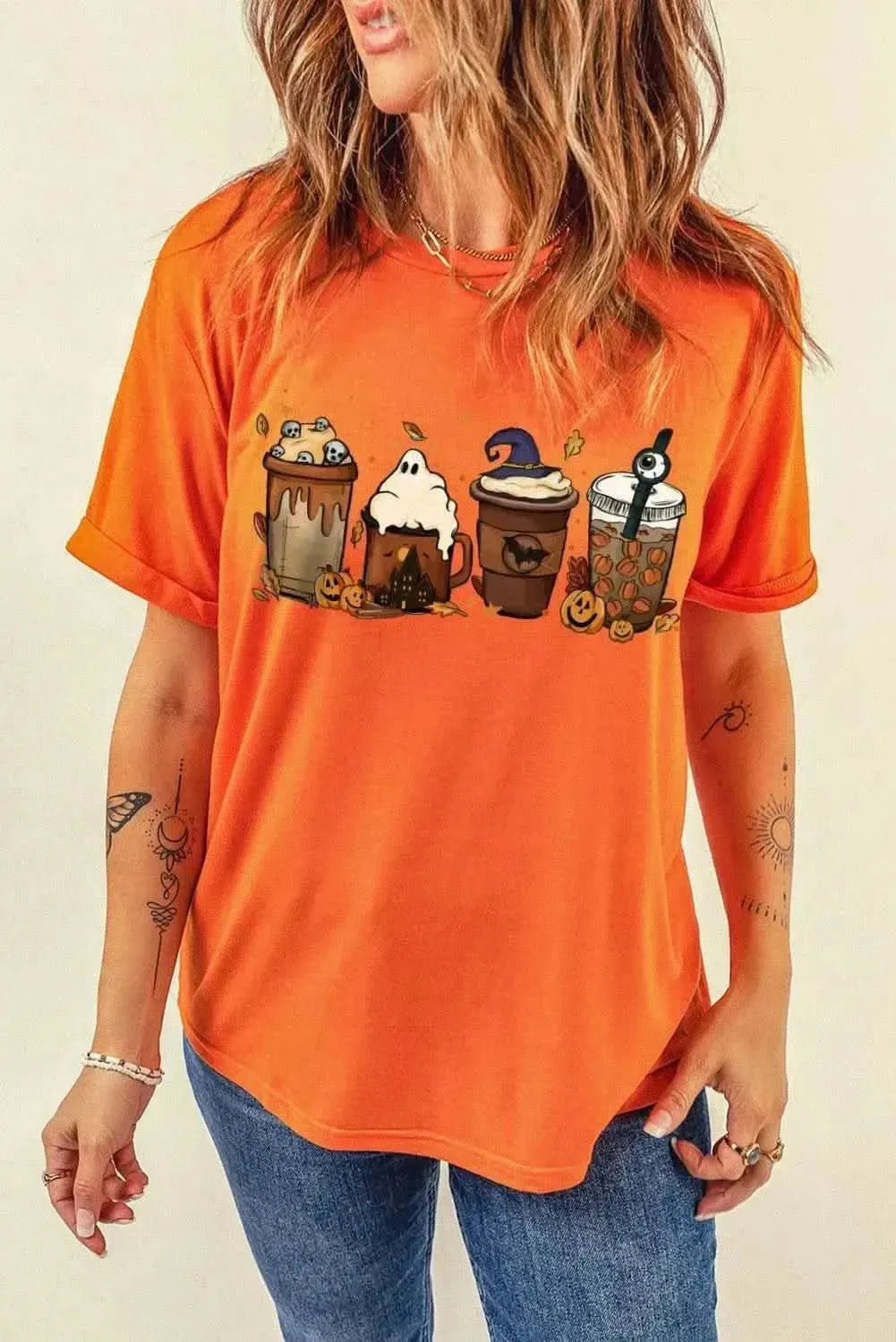 Graphic Round Neck T-Shirt - Bad Moms Club