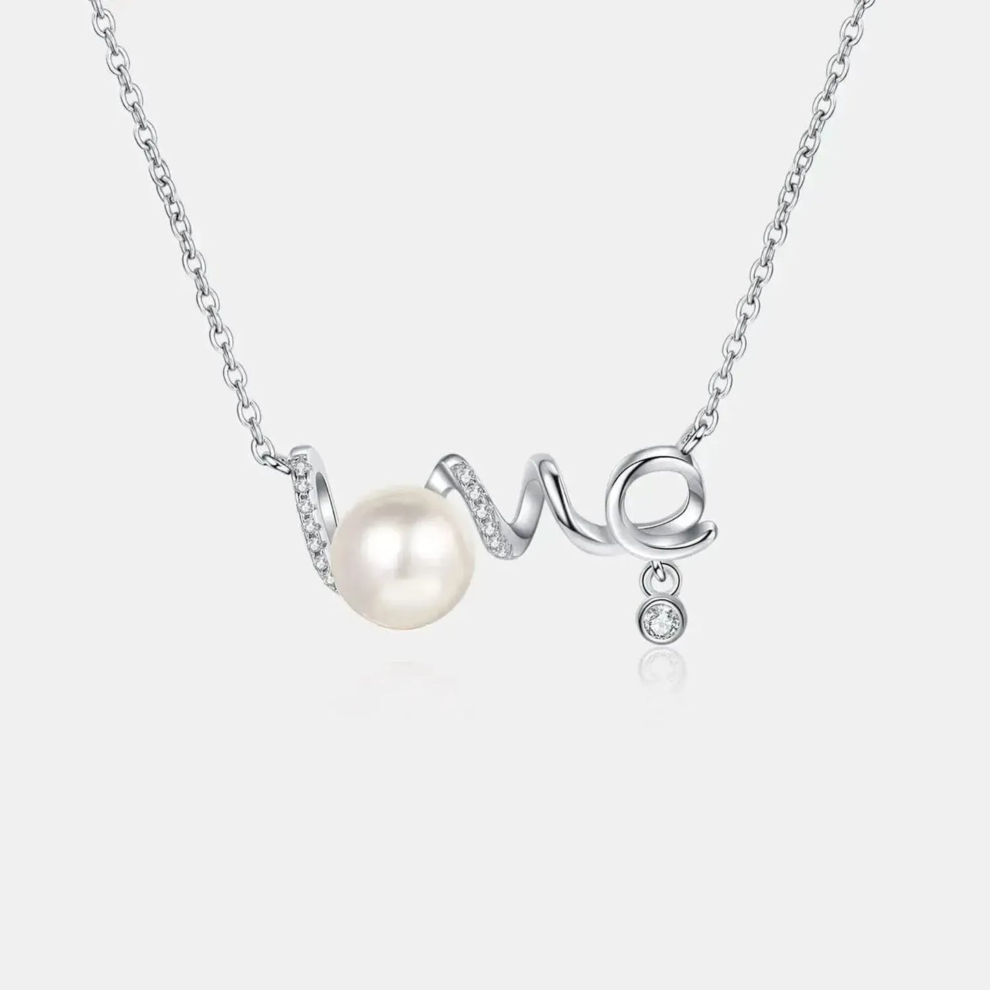 Pearl Moissanite 925 Sterling Silver Necklace - Bad Moms Club