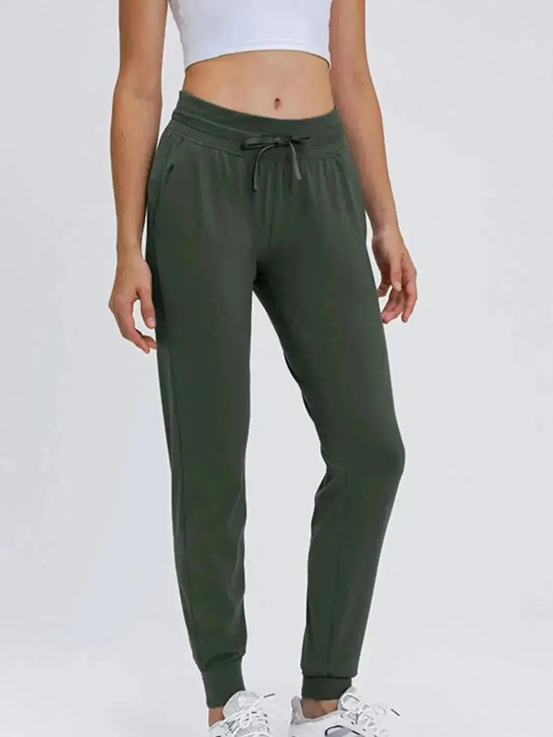 Double Take Tied Joggers with Pockets - Bad Moms Club