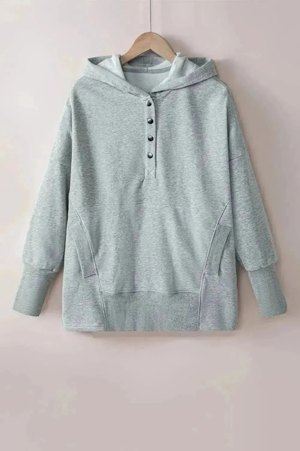 Quarter-Snap Dropped Shoulder Hoodie - Bad Moms Club