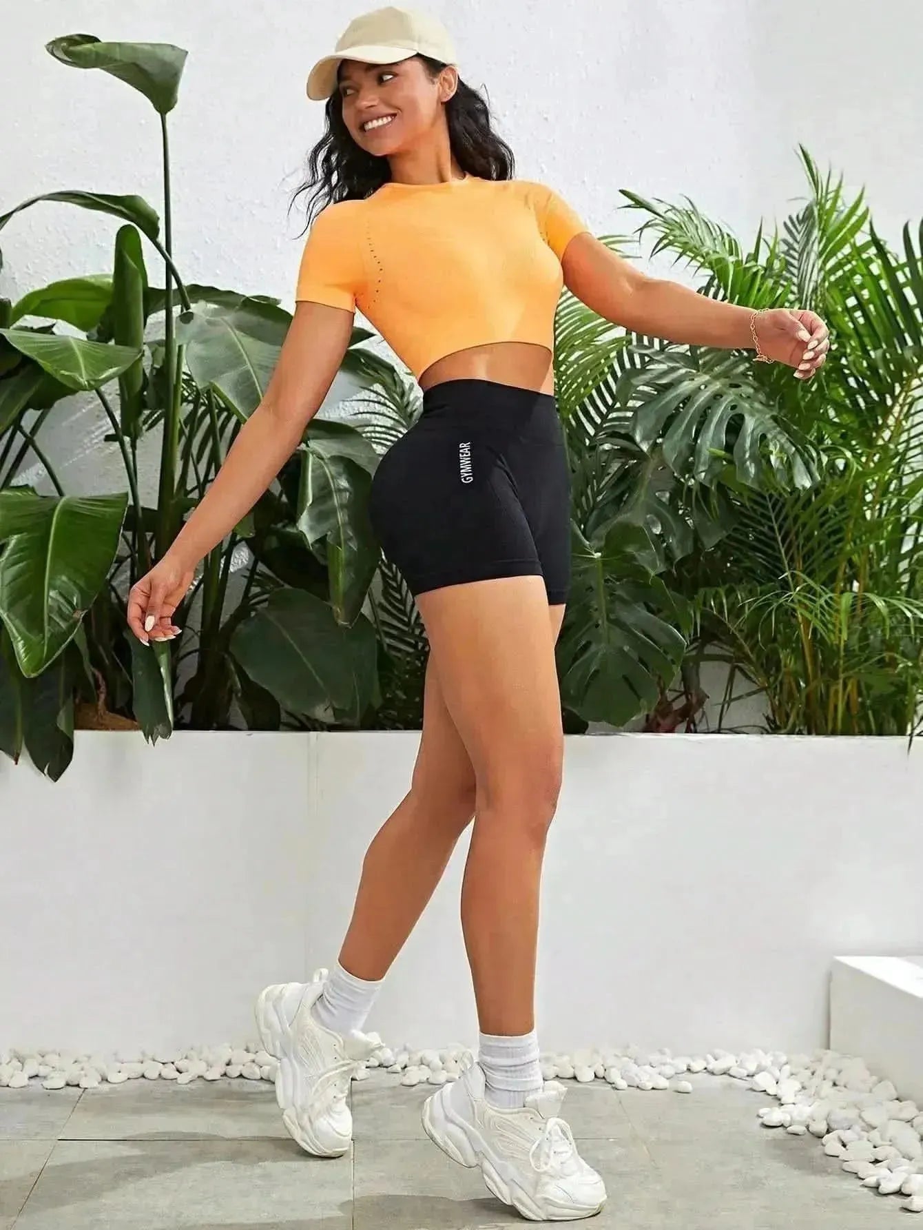 Cropped Round Neck Active Top - Bad Moms Club