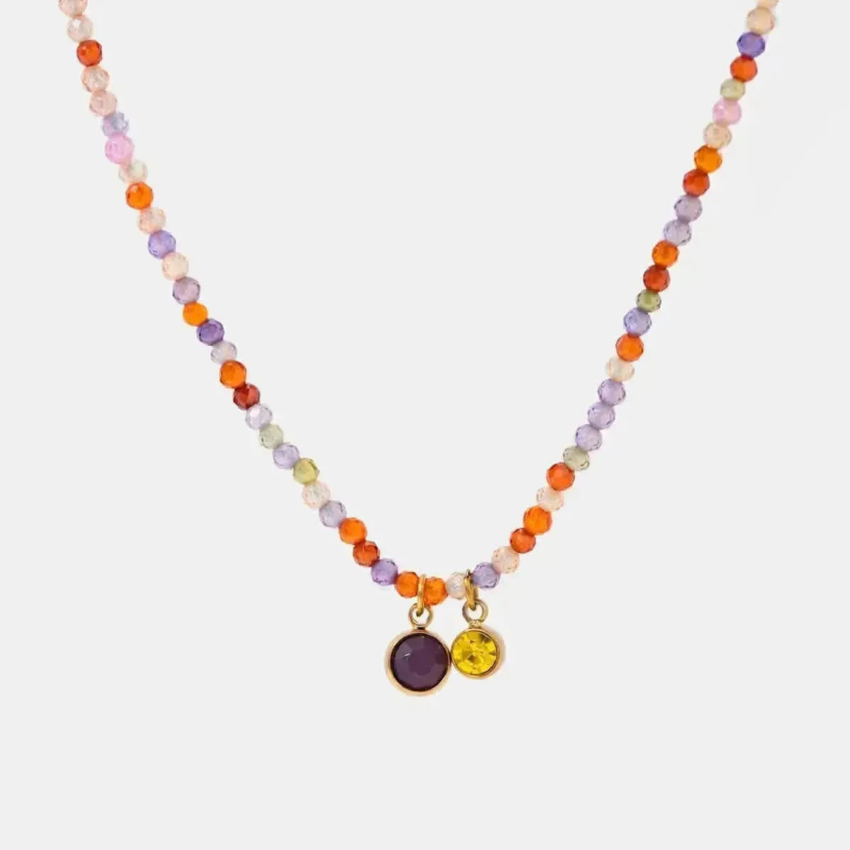 Stainless Steel Glass Stone Necklace - Bad Moms Club