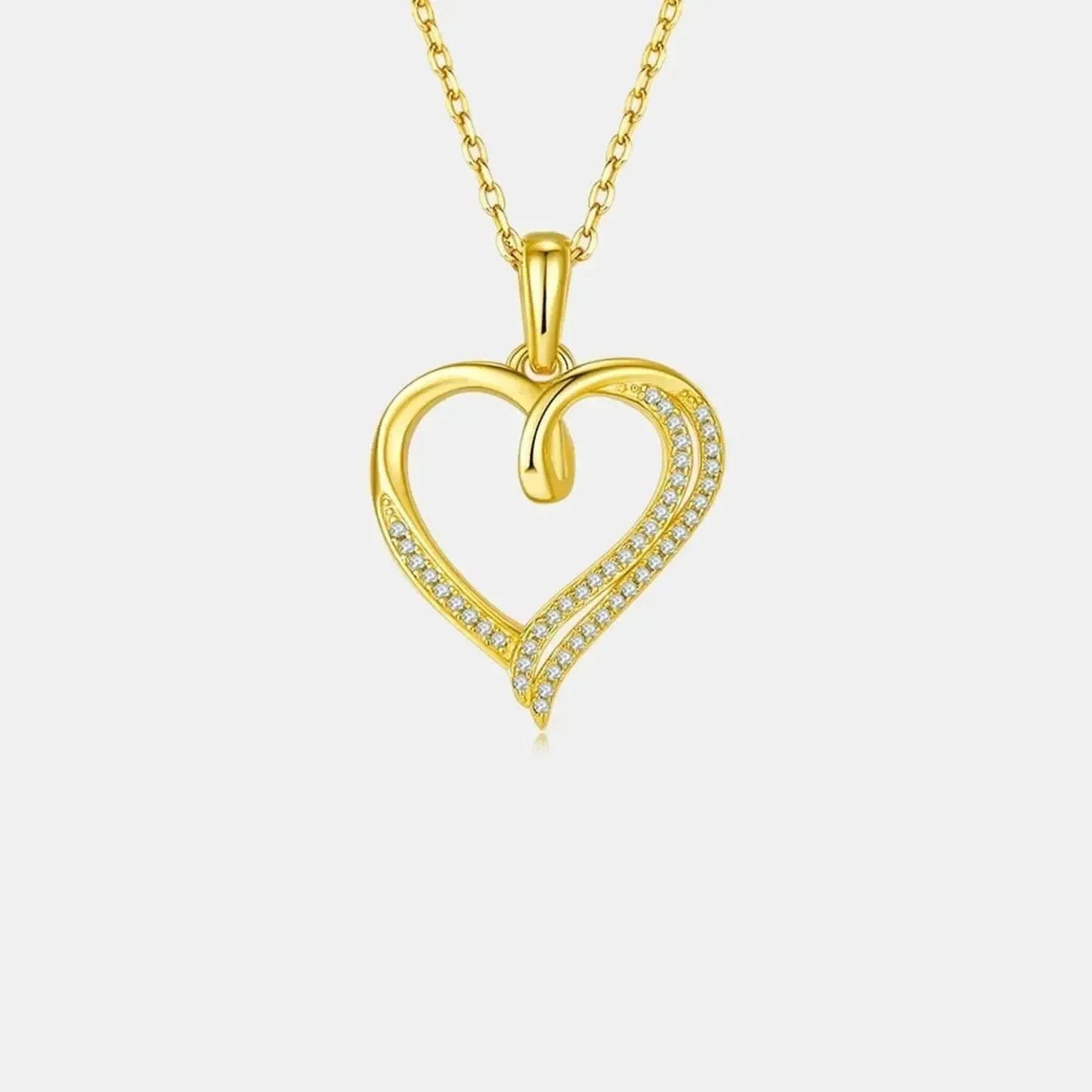 Moissanite 925 Sterling Silver Heart Shape Necklace - Bad Moms Club