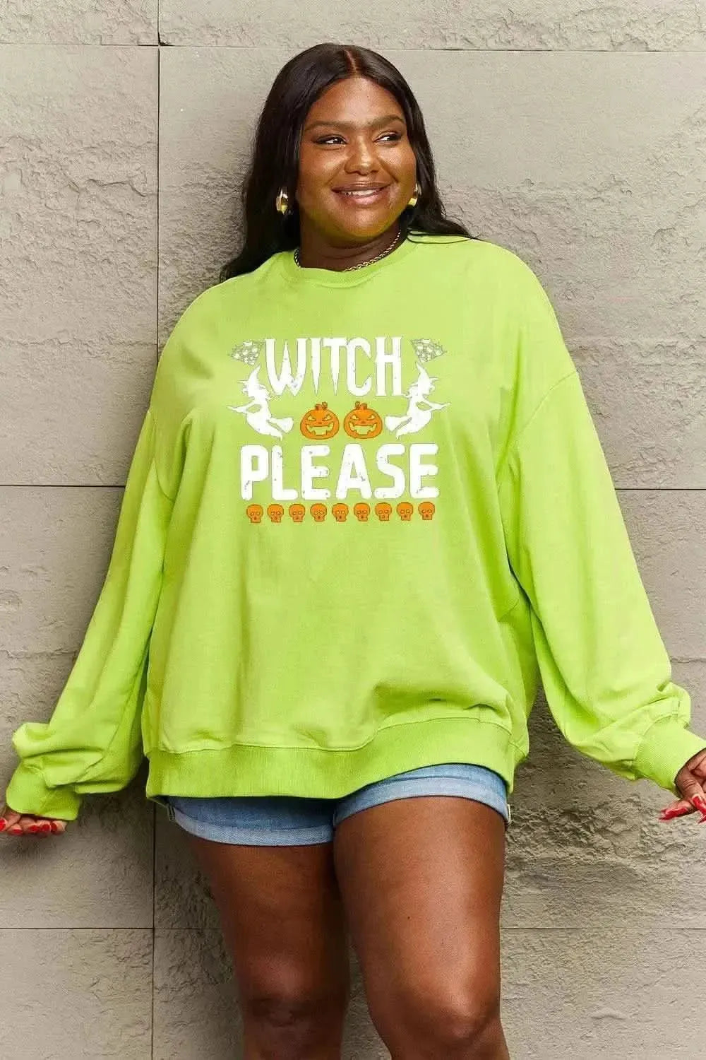 Simply Love Full Size WITCH PLEASE Graphic Sweatshirt - Bad Moms Club