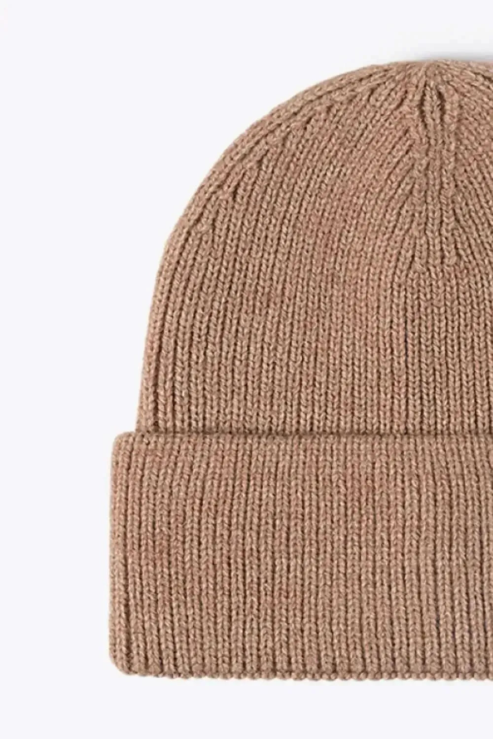 Letter N Patch Cuffed Knit Beanie - Bad Moms Club