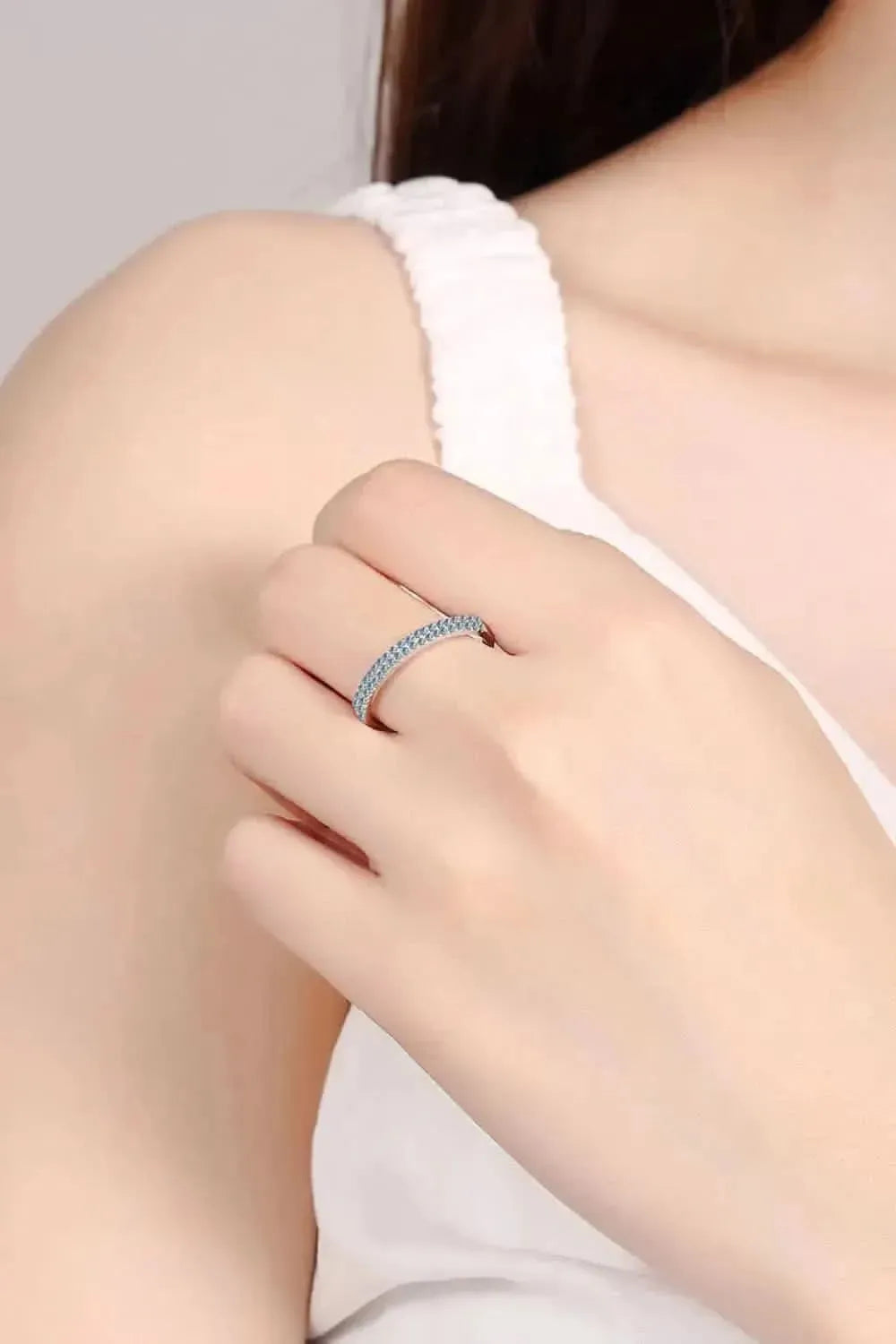 Moissanite 925 Sterling Silver Half-Eternity Ring - Bad Moms Club